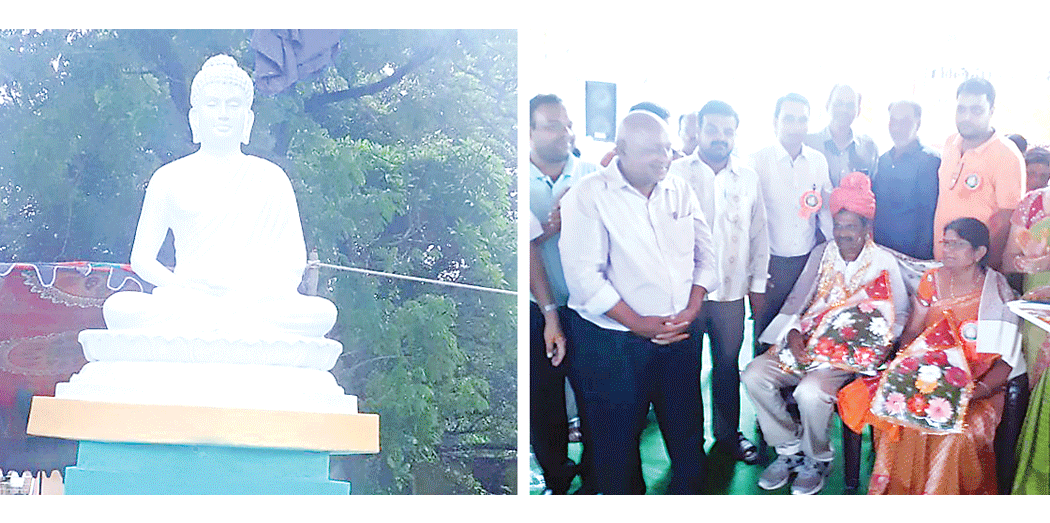Buddha statue unveiled in Belampalli 2July2018 