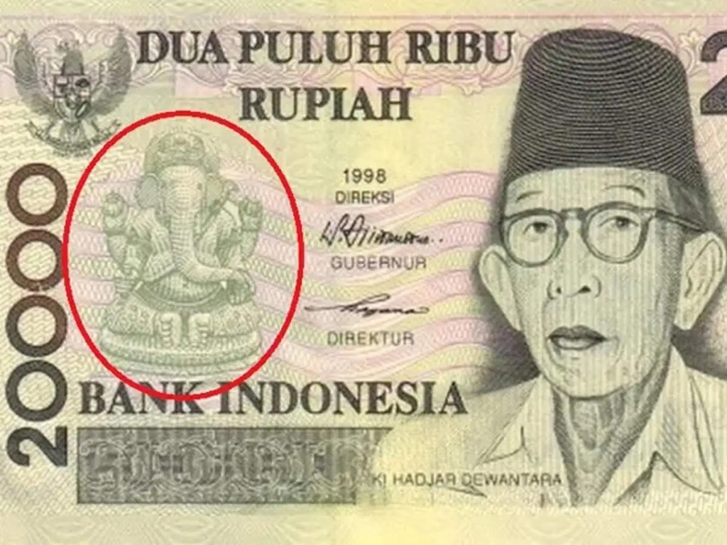  Lord Ganesha on Indonesian currency 