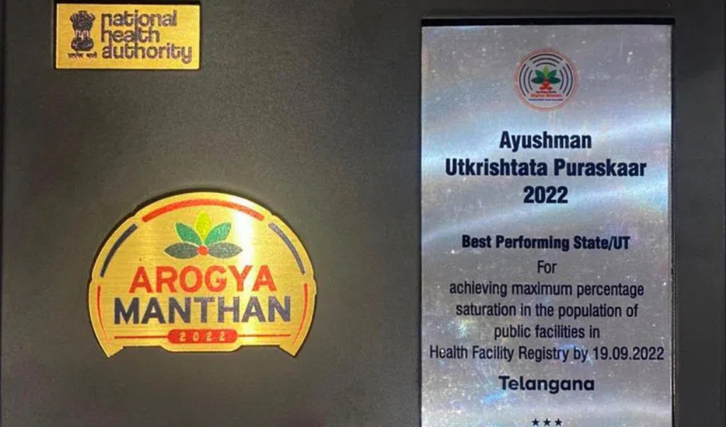  Telangana gets Ayushman Award. 