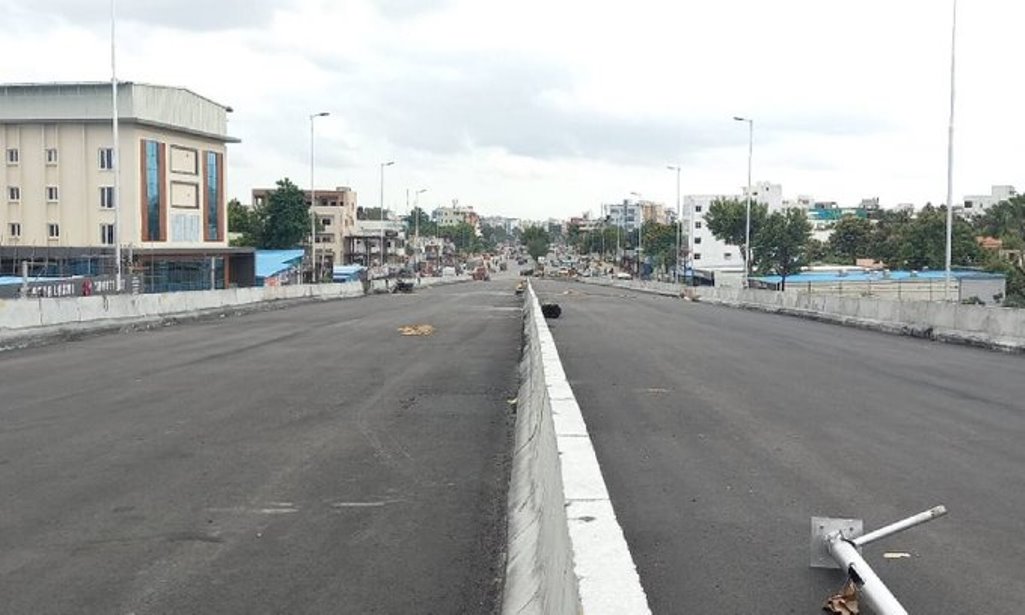 The construction work of Nagol flyover is in the final stage.  